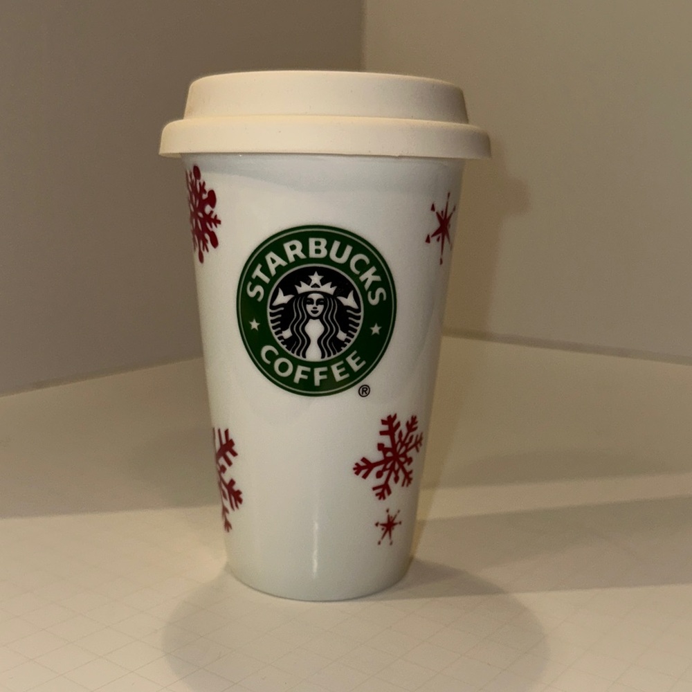 Starbucks Festive White and Red Mug